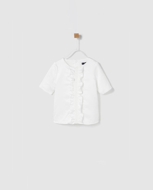 Imagen 0 de Blusa de niña Tizzas con jareta, en blanco