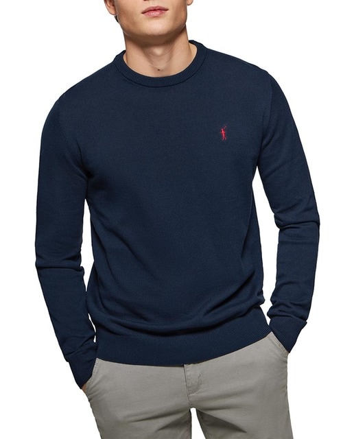 Imagen 0 de Jersey básico de cuello redondo azul marino con logo Rigby Go