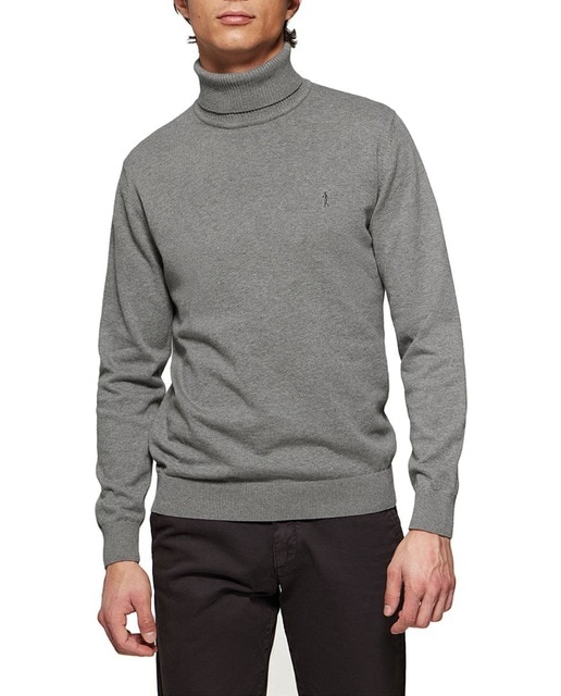 Imagen 0 de Jersey básico de cuello alto gris vigoré con logo Rigby Go