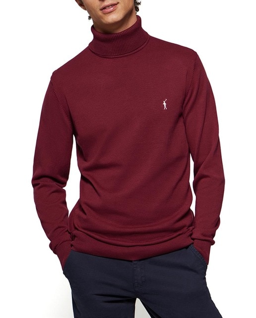 Imagen 0 de Jersey básico de cuello alto burdeos con logo Rigby Go