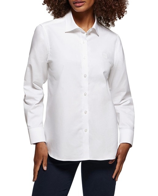 Imagen 0 de Camisa oxford blanca con logo bordado
