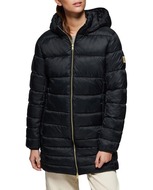 Imagen 0 de Abrigo Corinne negro ultralight con capucha y logotipo Polo Club