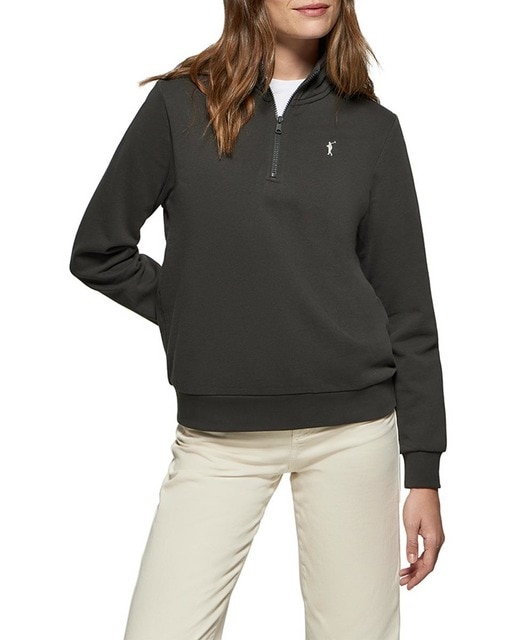 Imagen 0 de Sudadera de media cremallera gris asfalto con logo Rigby Go