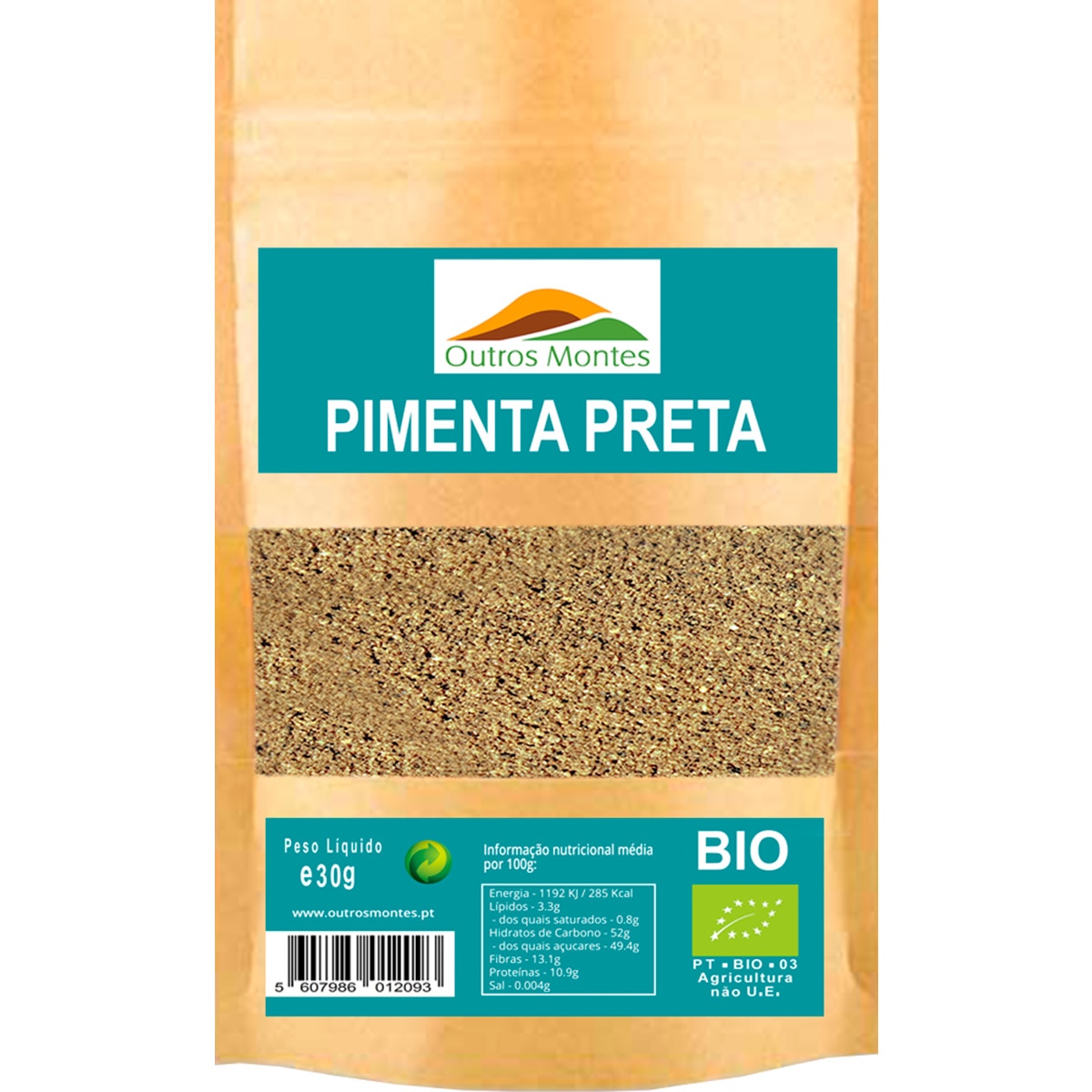 Pimenta Preta Moída Bio embalagem 30 g