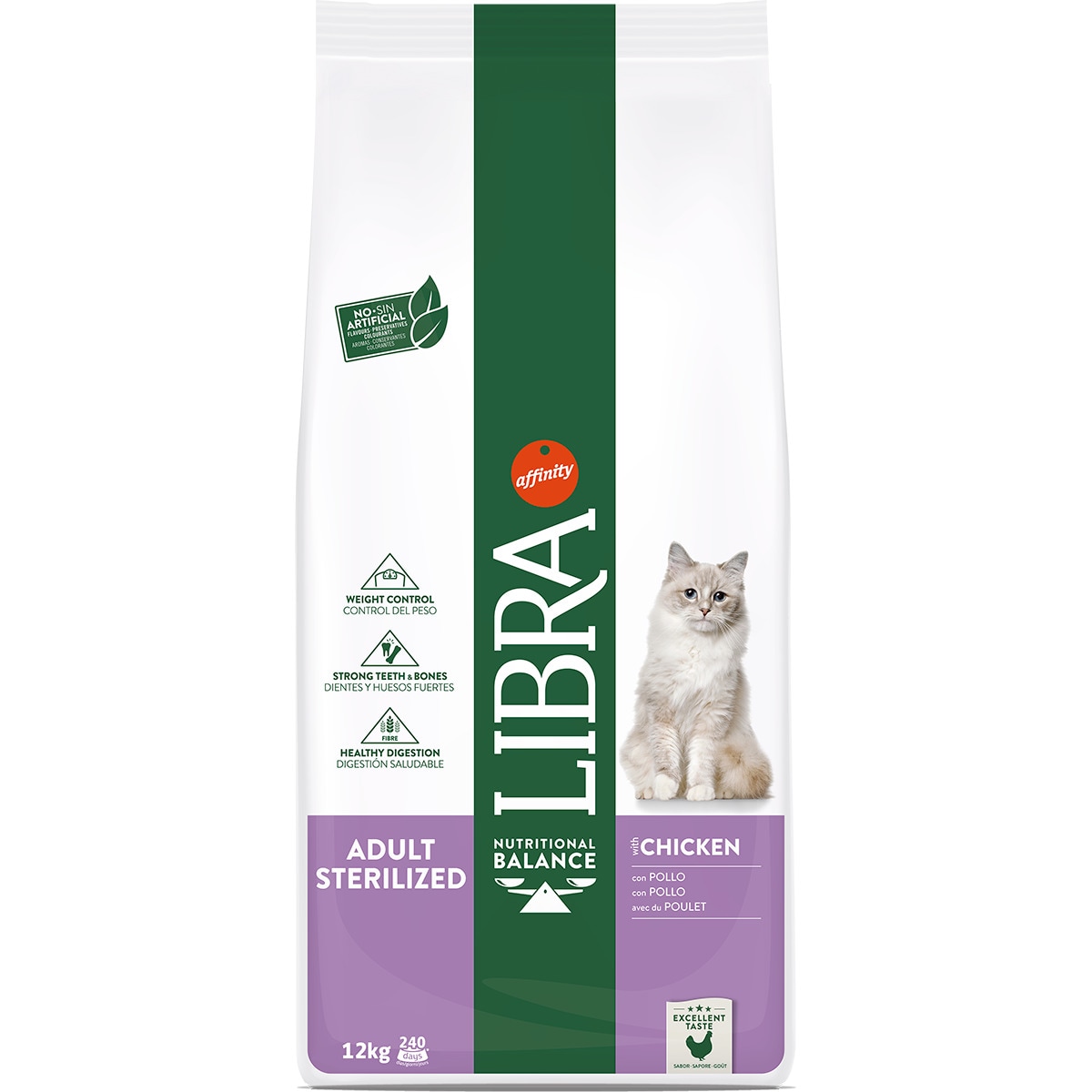 Alimento Seca para Gato Estrelizado embalagem 12 kg