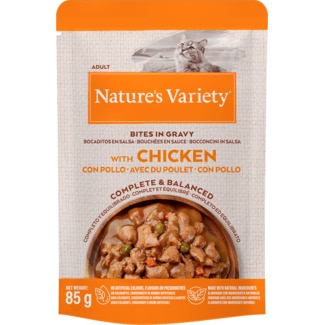 Alimento Húmido para Gato Galinha e Frango embalagem 85 g - Natures Variety