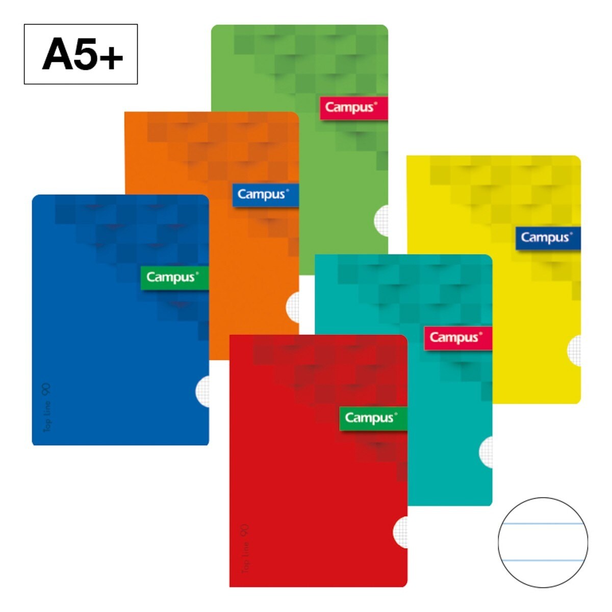 Caderno A5+ Agrafado Campus Pautado 1