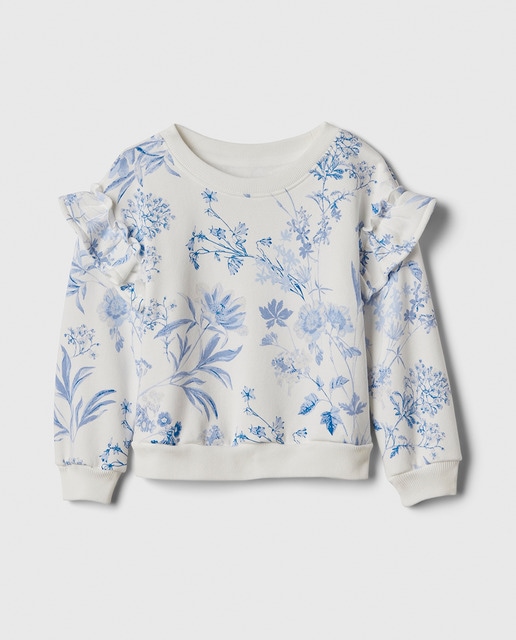 Imagen 0 de Sudadera de niña con volantes y estampado floral