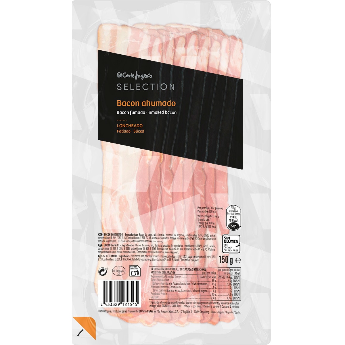 Bacon Fumado em Fatias embalagem 150 g