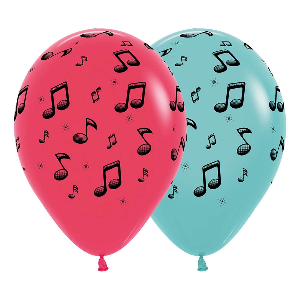 Imagen 0 de 12 Globos Látex 30cm notas Música Liragram azules y rosas
