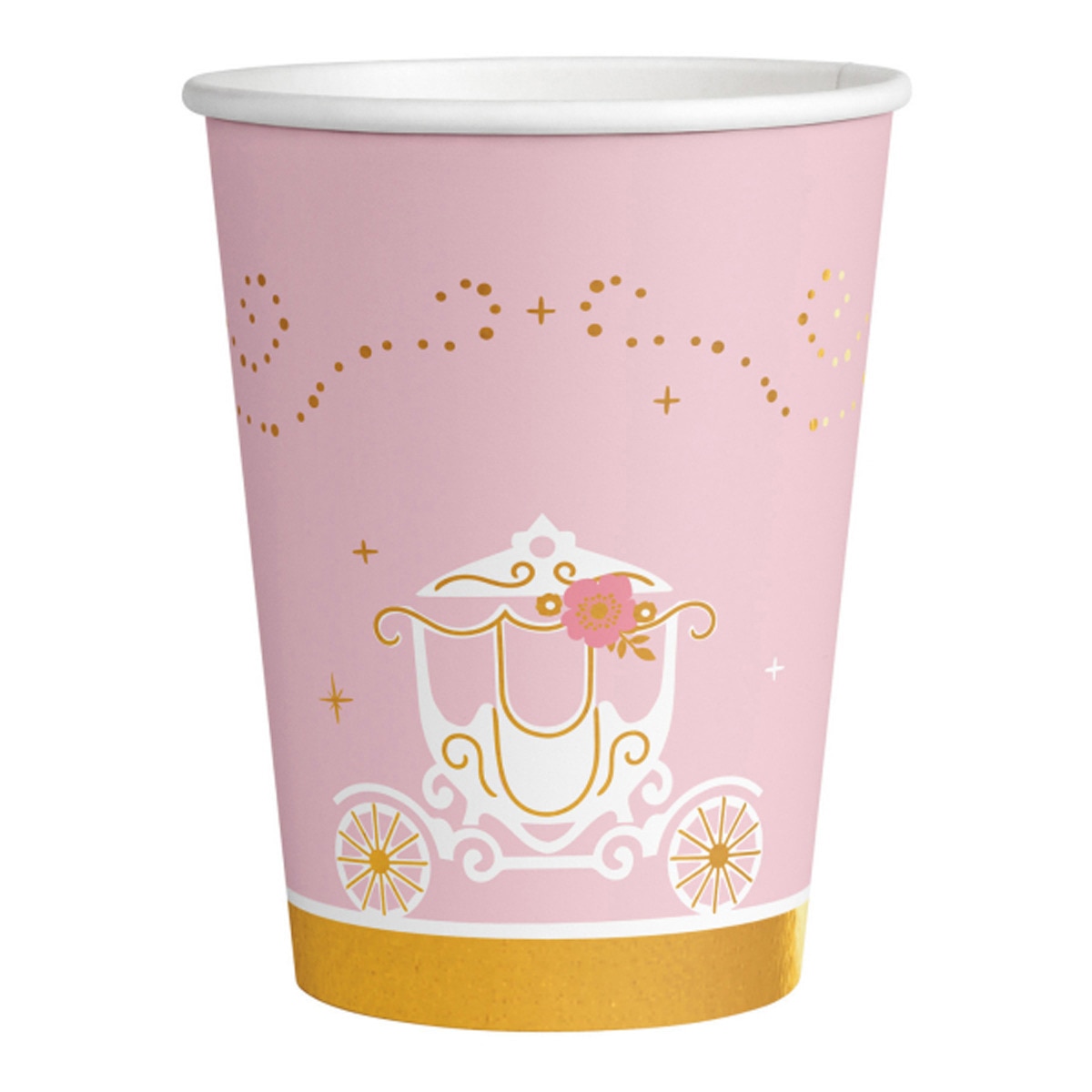 Pack 8 Vasos Papel 250ml Princesa Por Un Dia Liragram Rosa-1