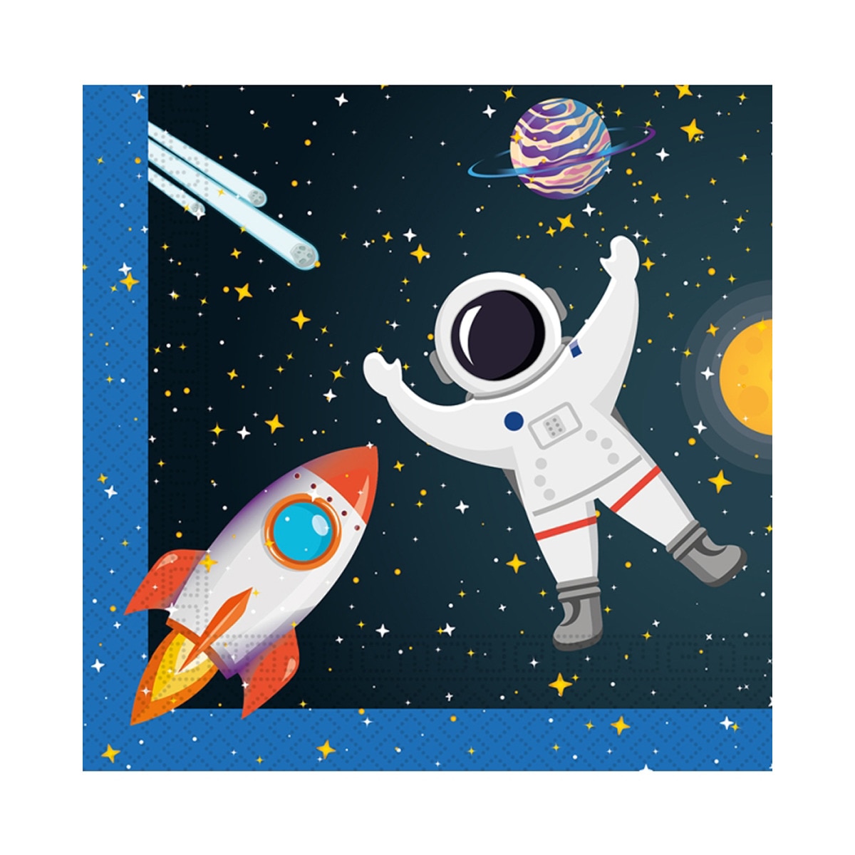 Imagen 0 de Pack 20 Servilletas Papel Fsc 33 X 33cm Cohete Espacial Liragram