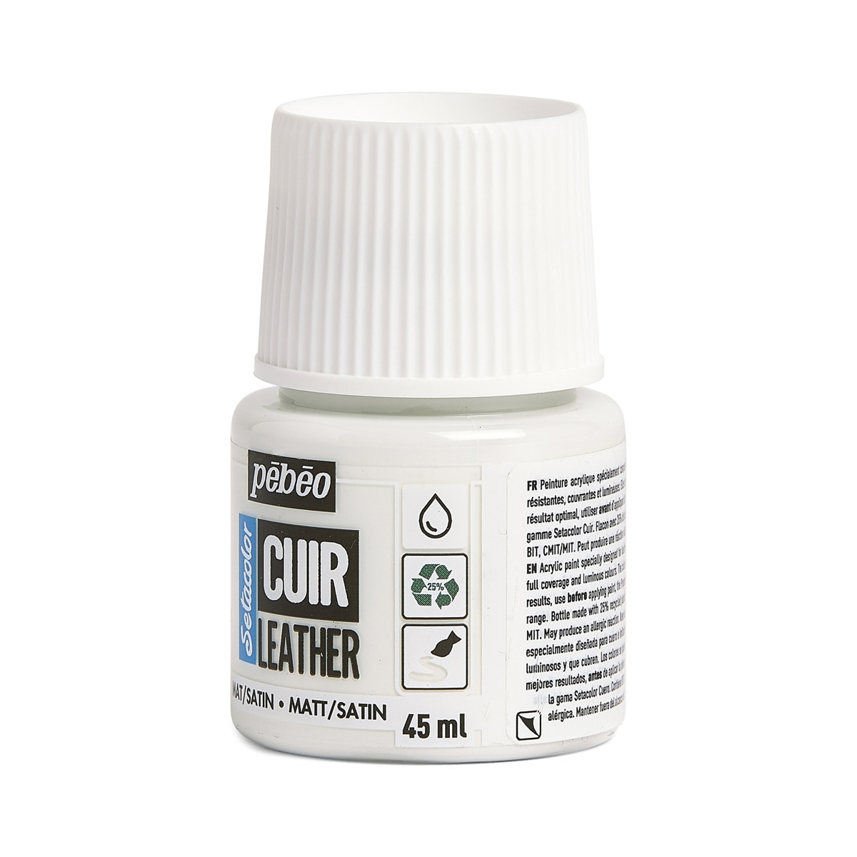 Tinta para couro 45ml Pebeo branco 4