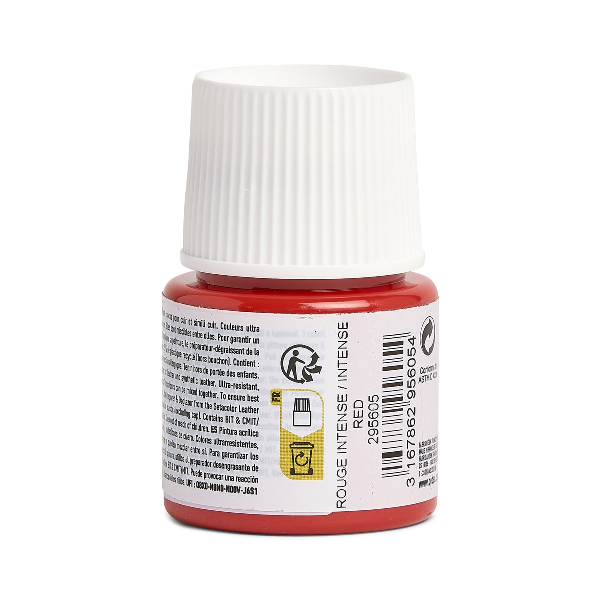 Tinta para couro 45ml Pebeo vermelho intenso 3