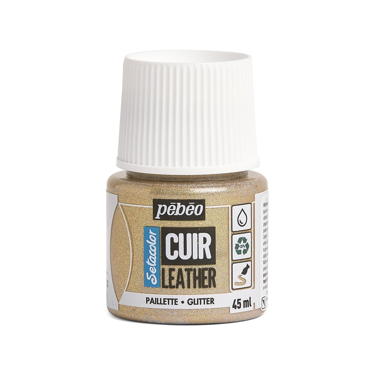 Tinta para couro 45ml Pebeo glitter gold 1