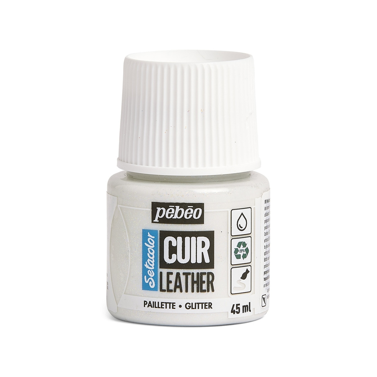 Pintura cuero 45ml Pebeo glitter iridiscente 1