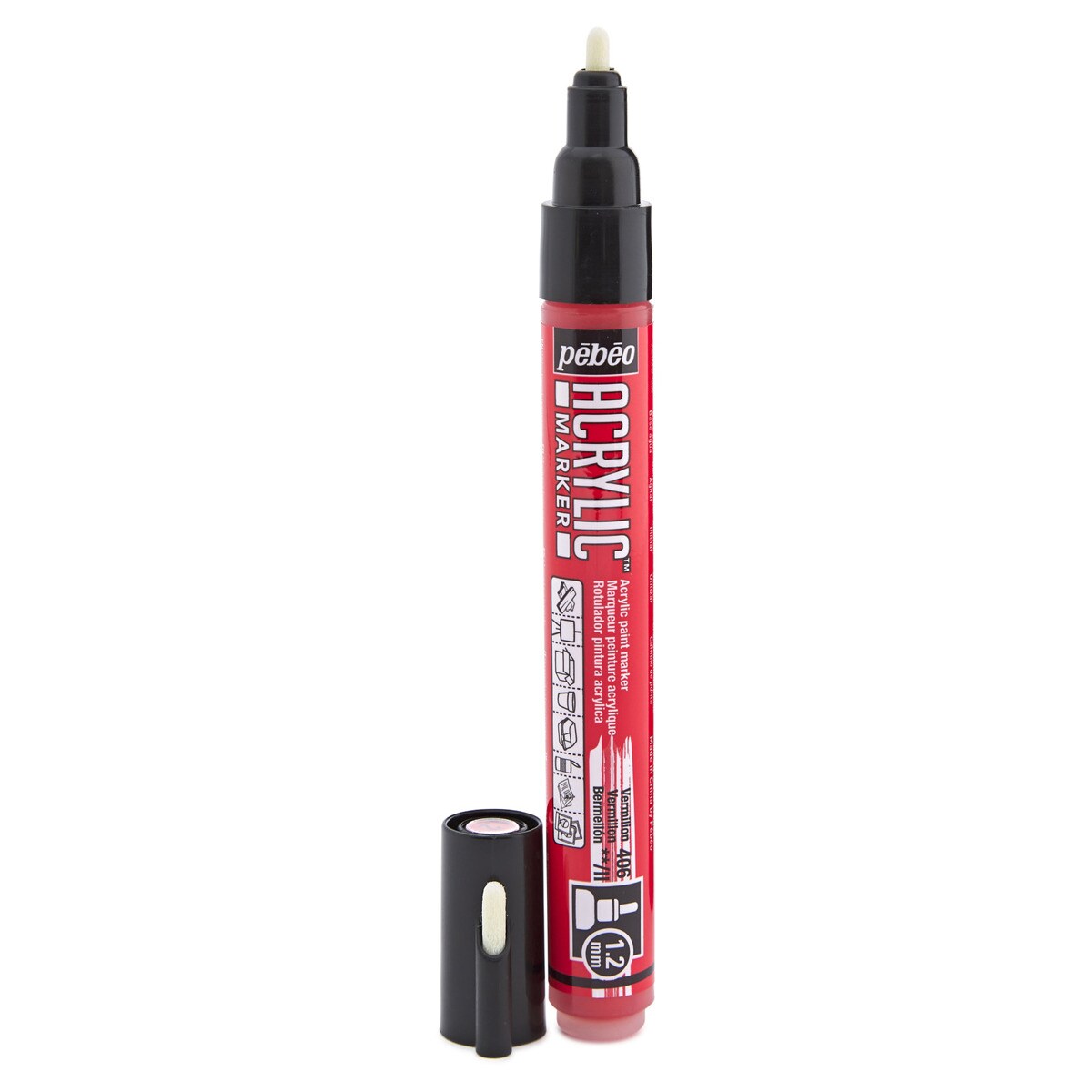 Marcador acrilico 1,2mm Pebeo vermelhão Vermelhão-2