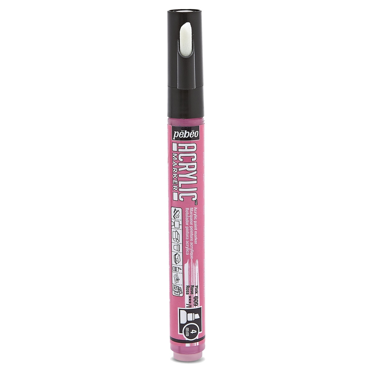 Marcador acrilico ponta biselada 4mm Pebeo rosa Rosa-1