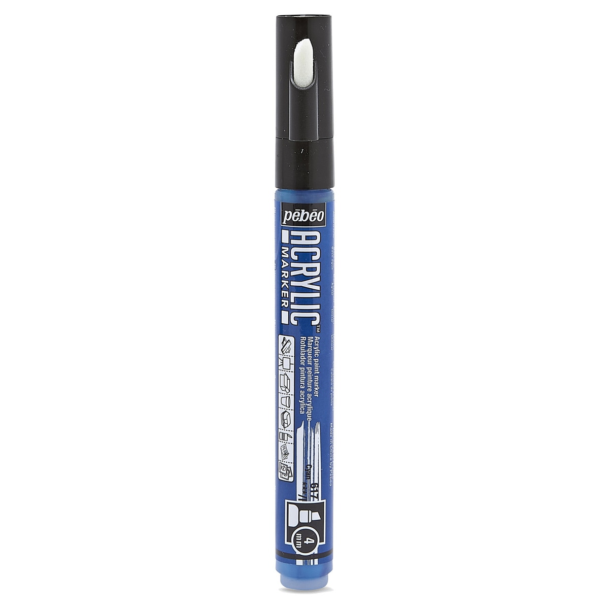 Marcador acrílico ponta biselada 4mm Pebeo ciano ciano-1