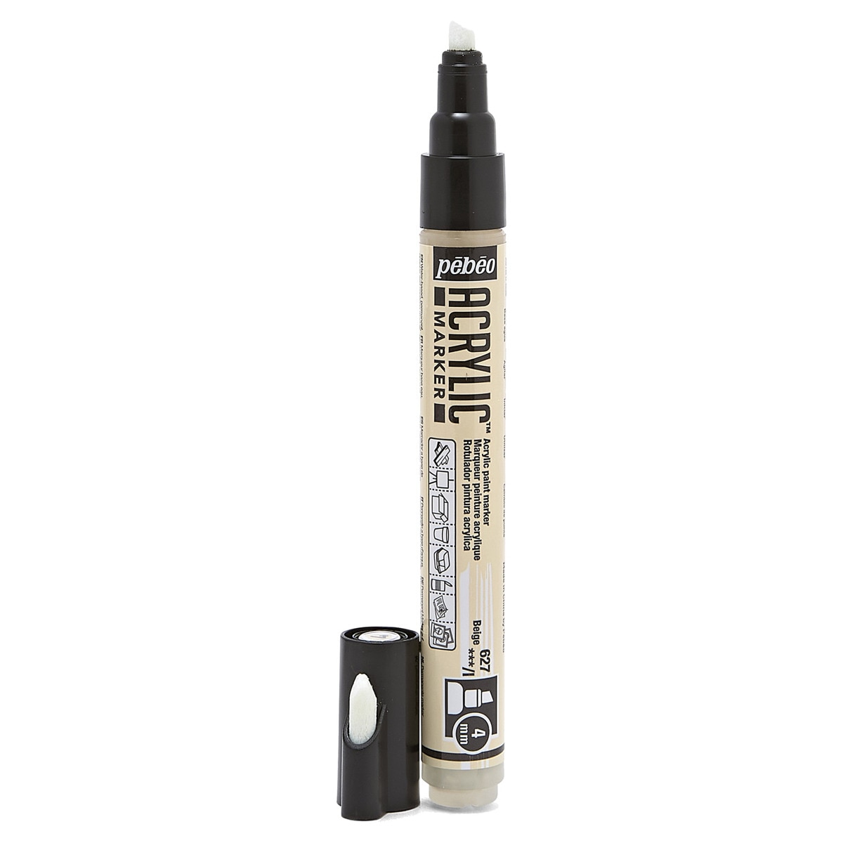 Marcador acrilico ponta biselada 4mm Pebeo amarelo bege Bege-2