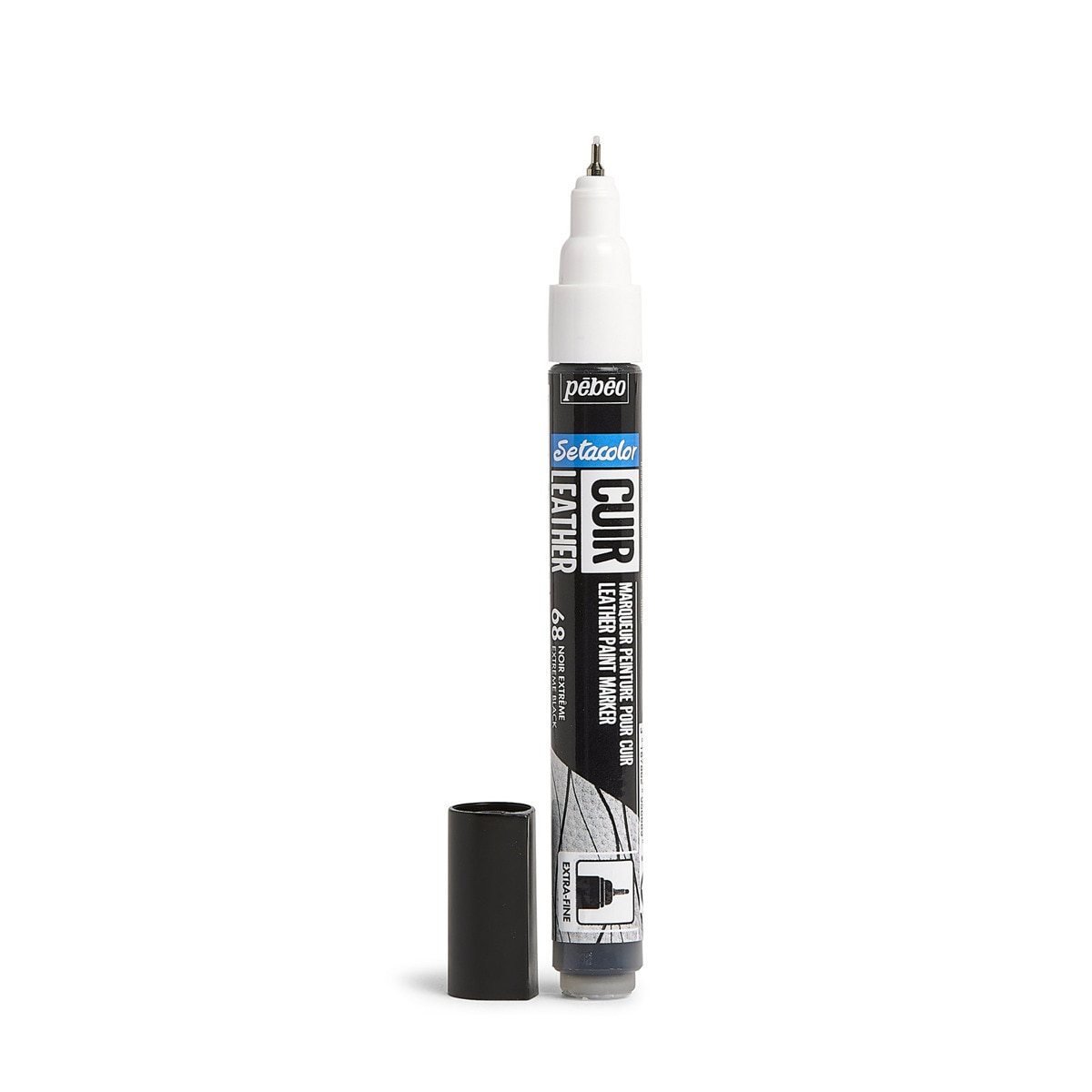 Marcador Couro Ponta extra fina 1mm Pebeo preto 4