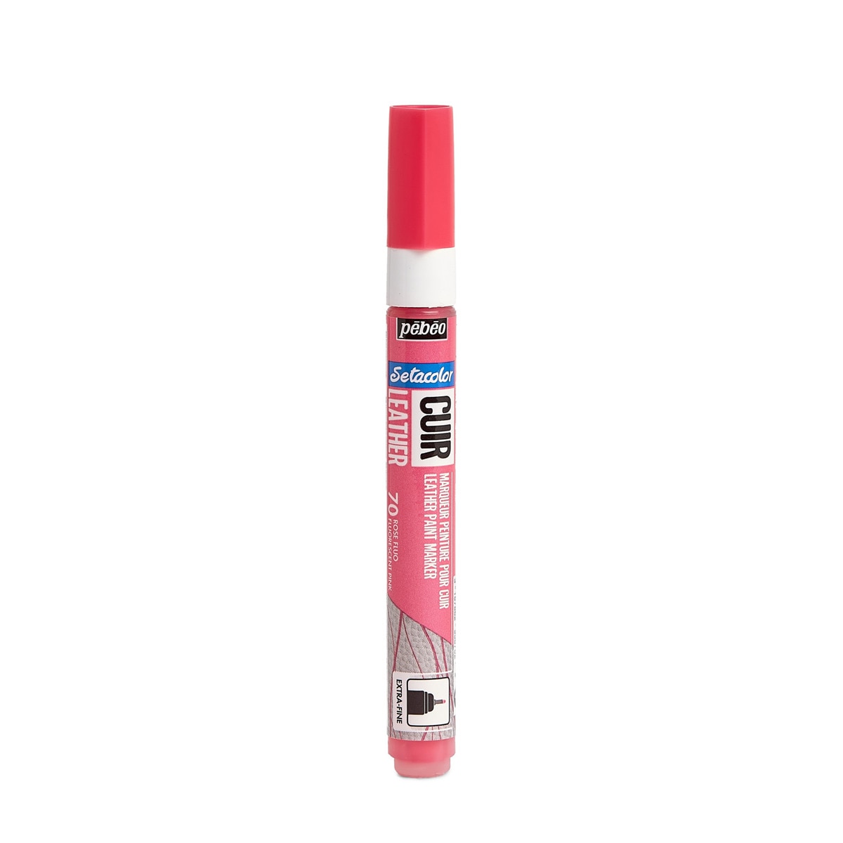 Marcador Cuero ponta extrafina 1mm Pebeo rosa fluor 1