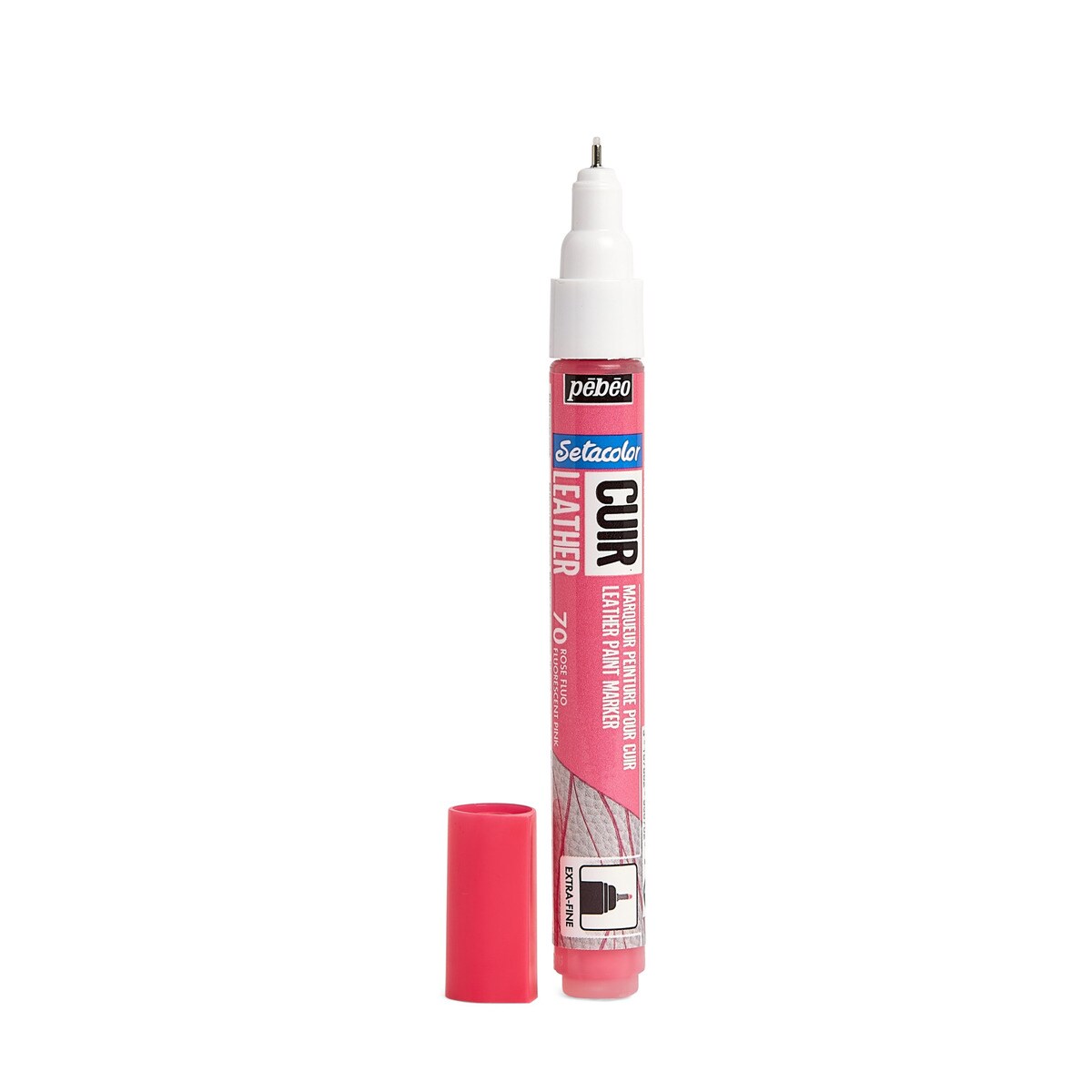 Marcador Cuero ponta extrafina 1mm Pebeo rosa fluor 4