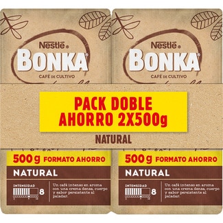 café molido natural de cultivo sostenible pack 2 paquetes 500 g - Bonka