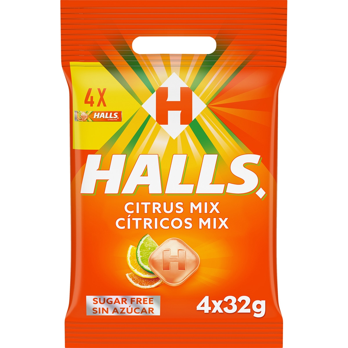 Citrus Mix caramelos duros sabores cítricos sin azúcar pack 4 envases 32 g