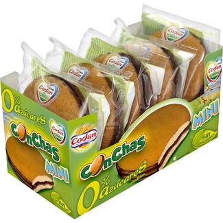 conchas con chocolate 0% azúcares añadidos estuche 180 g 5 unidades envueltas individualmente - Codan