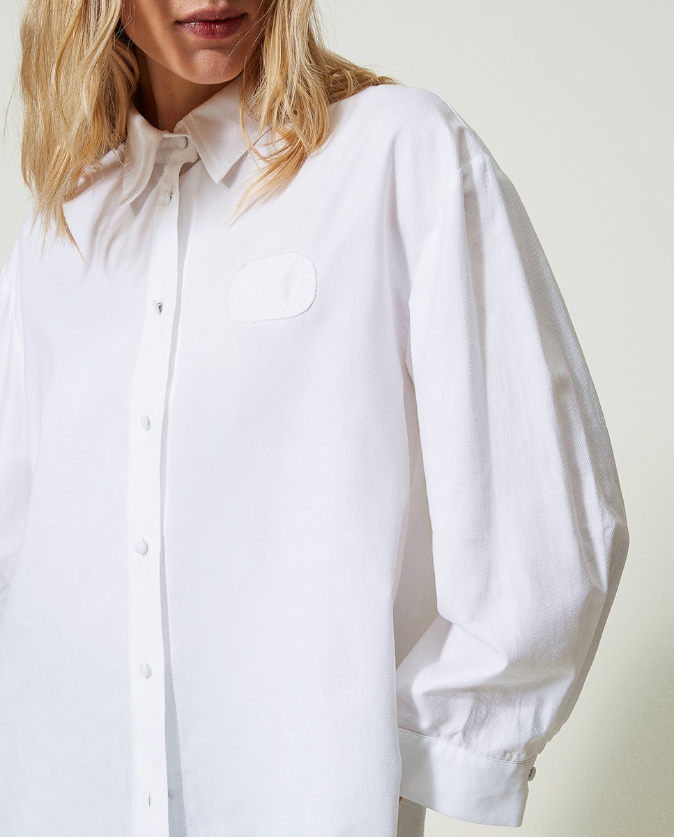 Sobrecamisa com Punhos Desmontáveis Branco-4