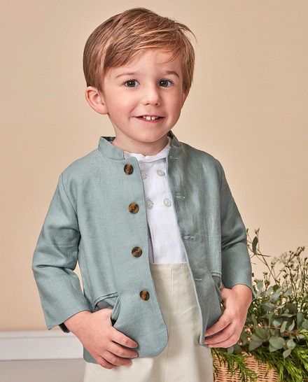 Gocco Giacca Corta Bimba In Cotone Color Sabbia - Cardigan Mezza Stagione - 3