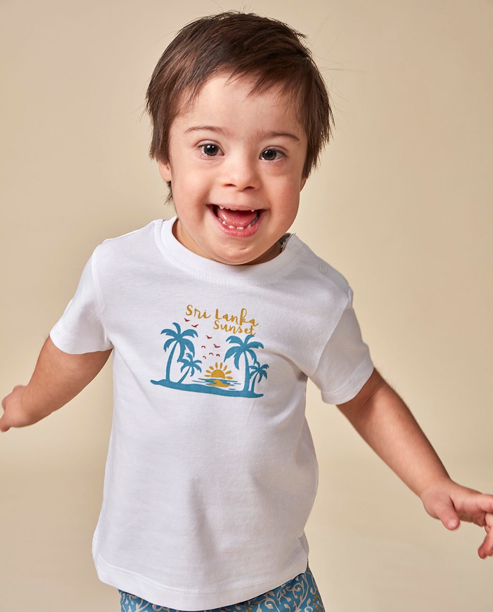 T-shirt com Estampado Palmeiras - Branco Branco-1