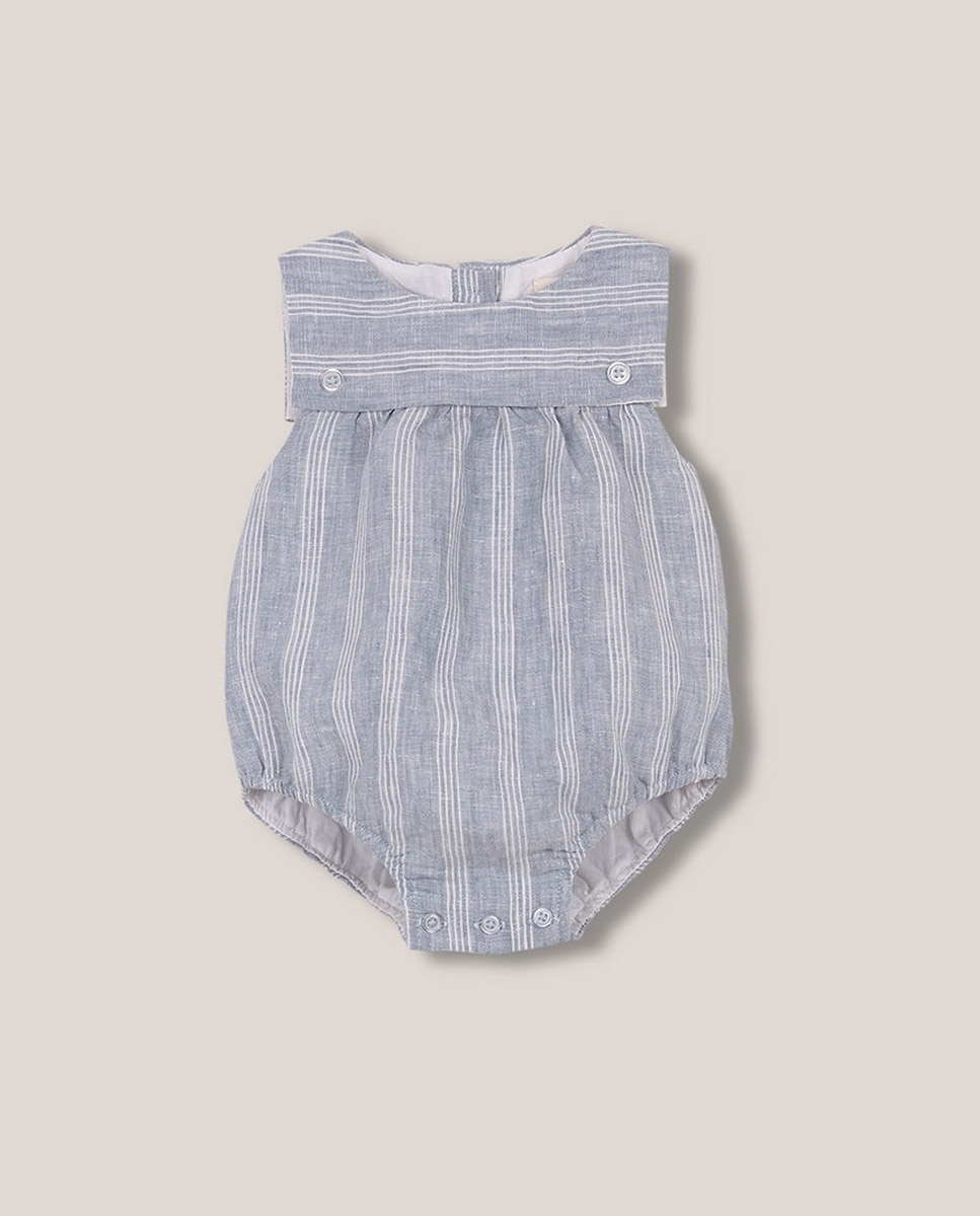 Babygrow às Riscas e em Linho Azul-1