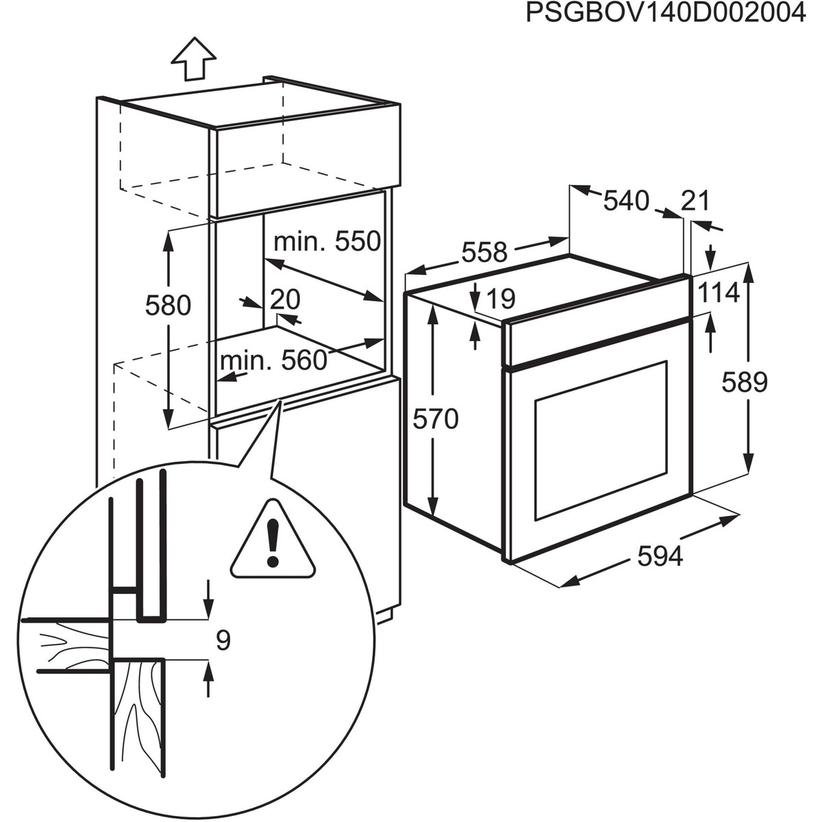Horno multifunción Electrolux con sistema de limpieza AquaClean, 6 funciones - KOHHH00BX3 Inox-4