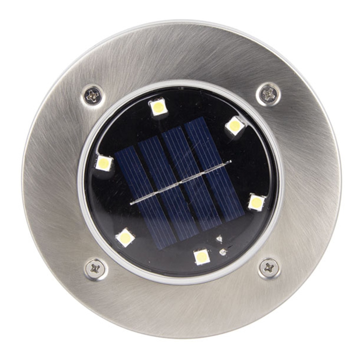 Pack 2 Focos Solares Exterior LED Fijación a Suelo Cromado-3