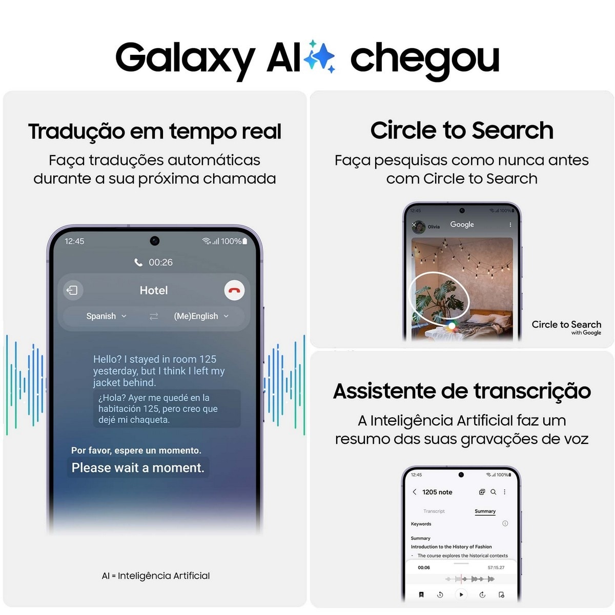Smartphone Samsung Galaxy S24 8GB + 256 GB Cinzento-Mármore-3