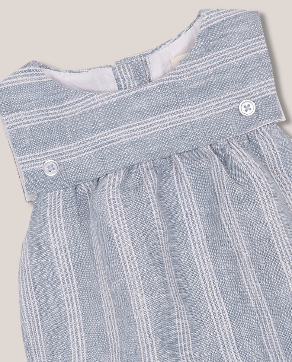 Babygrow às Riscas e em Linho Azul-3