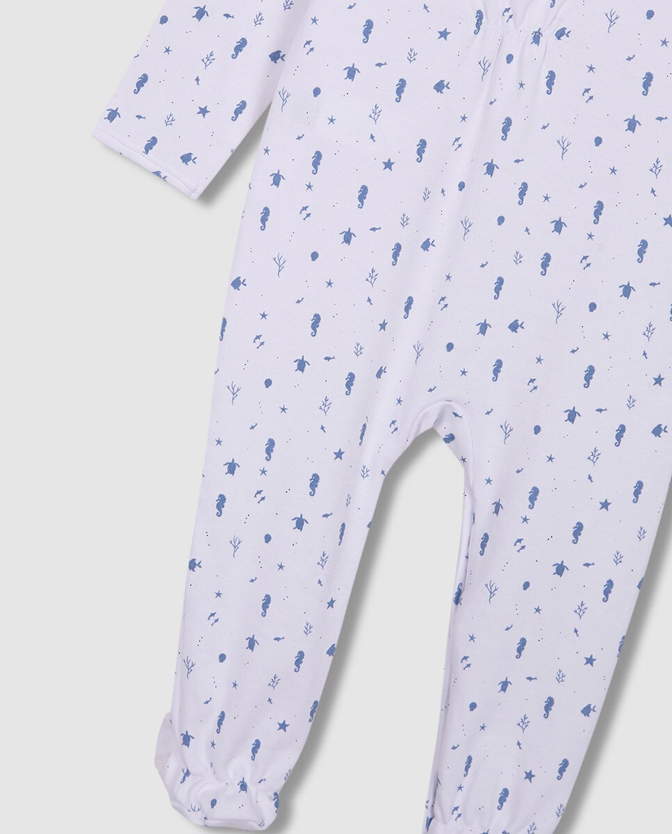 Pijama Comprido com Estampado Mar Branco-7