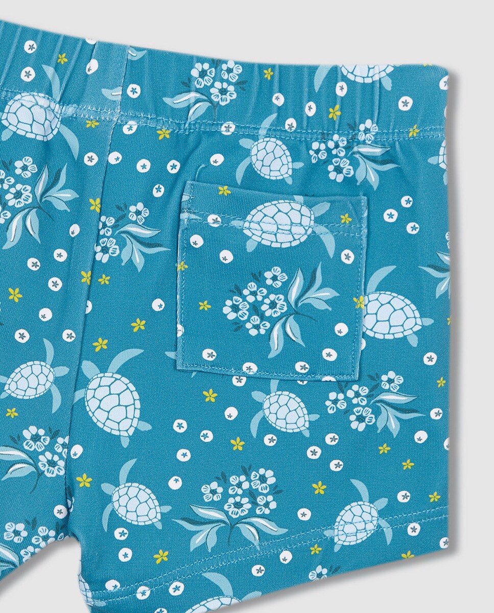 Boxers Estampados com Tartarugas Turquesa-6