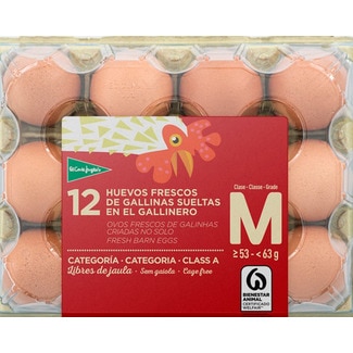 Ovos Frescos de Galinhas Criadas no Solo Classe M embalagem 12 unidades - El Corte Inglés