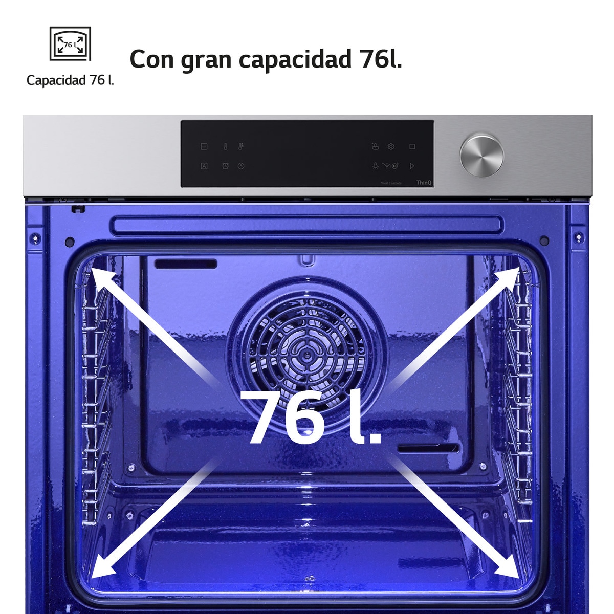 Horno multifunción LG pirolítico, 76 l, display LCD con mando giratorio, función Instaview - WSED7612S Acero Inox-5
