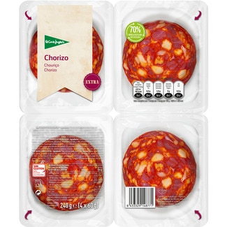 chorizo extra en lonchas pack 4 x 60 g envase 240 g sin gluten - El Corte Ingles