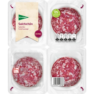 salchichón extra en lonchas pack 4 x 60 g envase 240 g sin gluten - El Corte Ingles
