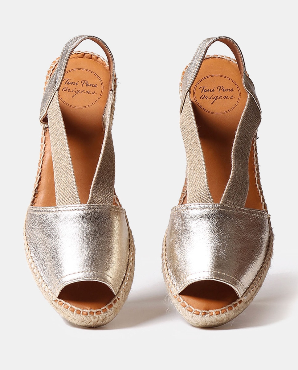 Alpercatas Rasas Etna com Tiras Elásticas e em Pele Platina-3