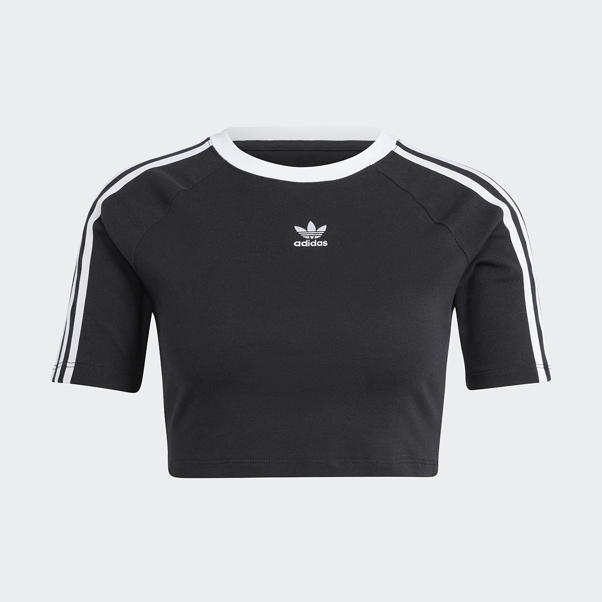 T-shirt de Mulher Baby 3 Faixas Originals Preto-1