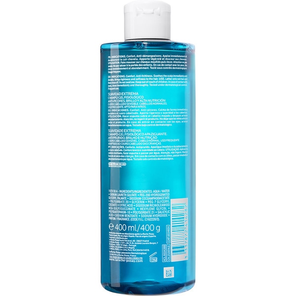Kerium physiological gel shampoo + thermal water for extra softness, soothing & non-itchy-itchy flask 400 ml