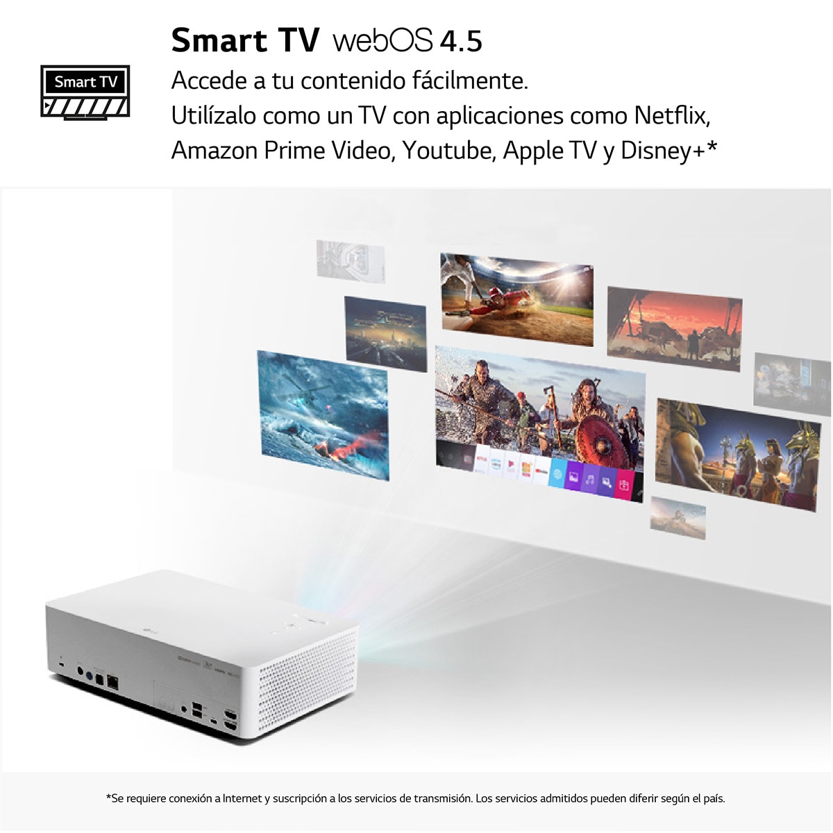 Proyector LG CineBeam HU70LS tecnología LED 4K Blanco-4