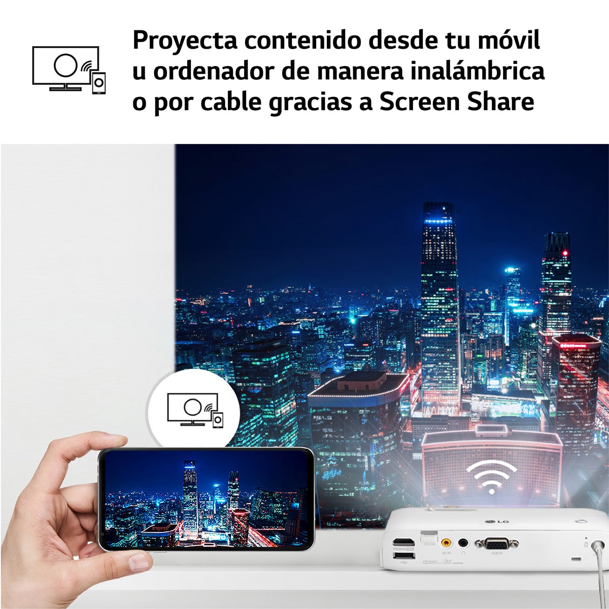 Proyector portátil LG CineBeam PH510 LED Blanco-9