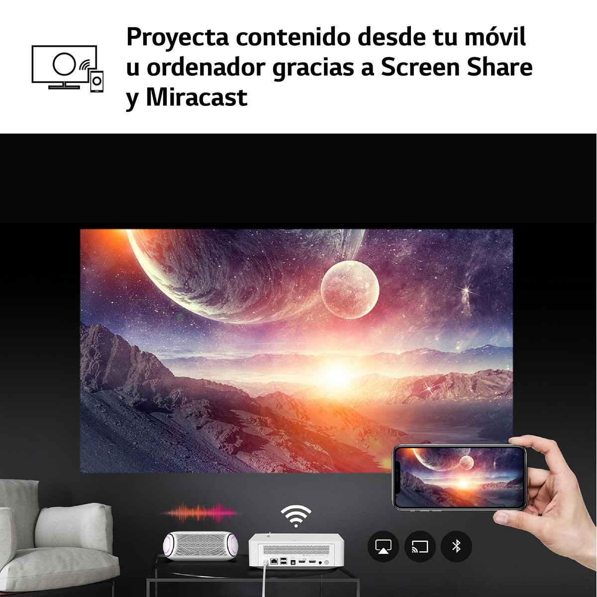 Proyector LED LG CineBeam PF610P Full HD, Smart TV WebOS 5.0 Blanco-6